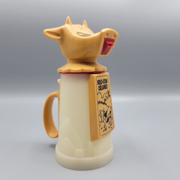 Vintage Whirley Moo-Cow Creamer Dispenser Beige & Brown Plastic Farmhouse Decor - Picture 2 of 16